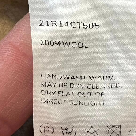 NAP Loungewear 100% Wool Double Face Hooded Coat Tan Size Med Heavy Soft Warm - Picture 4 of 6